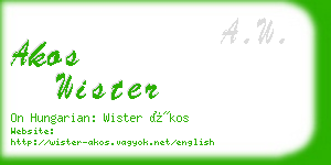 akos wister business card